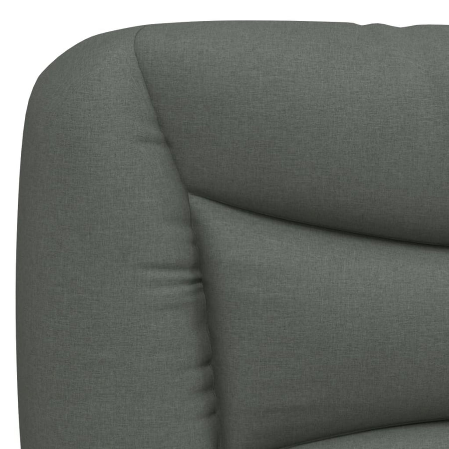 Bed Frame with LED without Mattress "Hvar" Dark Grey 90x190 cm Fabric