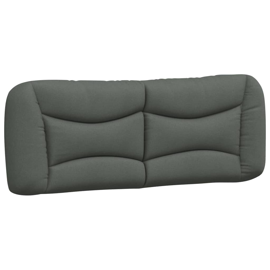 Bed Frame with LED without Mattress "Hvar" Dark Grey 137x190 cm Double Fabric