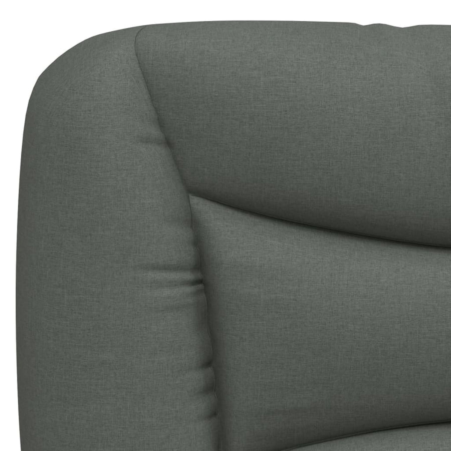Bed Frame with LED without Mattress "Hvar" Dark Grey 152x203 cm Queen Fabric