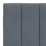 Bed Frame with LED without Mattress "Hanko" Dark Grey 90x190 cm Velvet