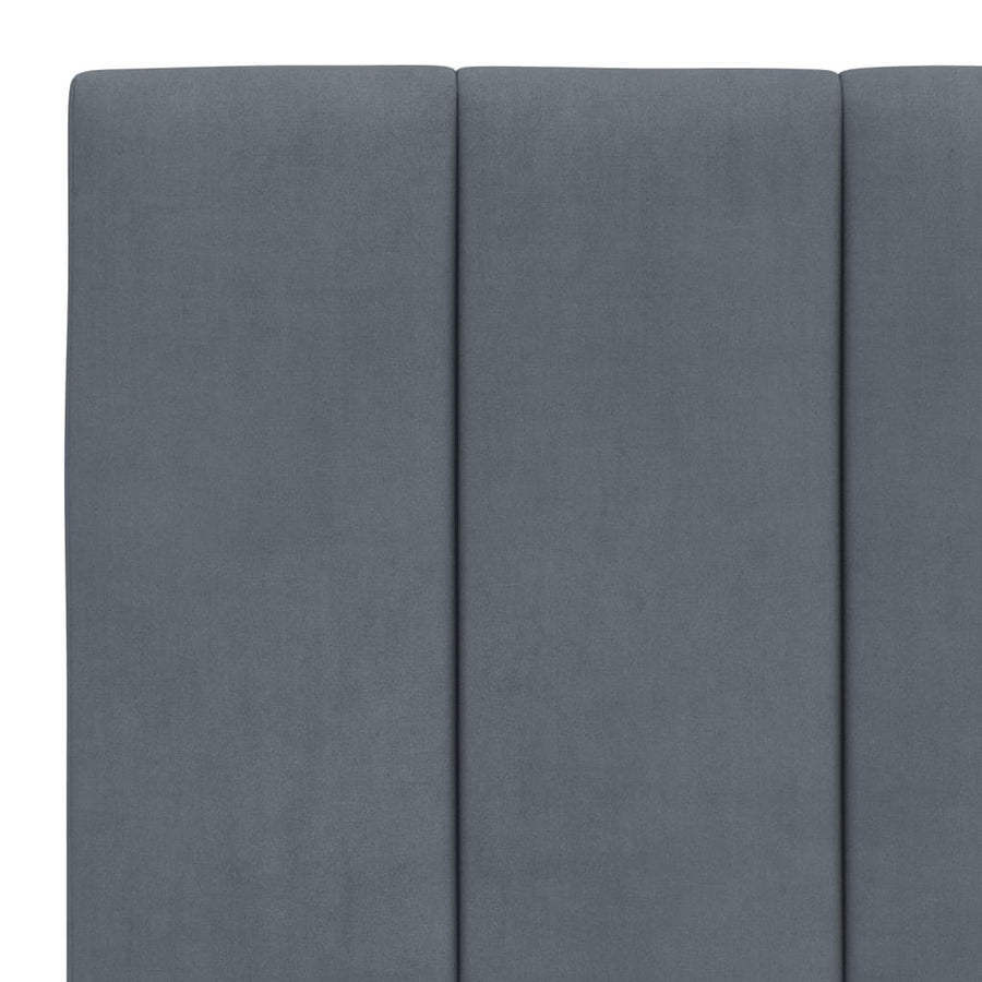 Bed Frame with LED without Mattress "Hanko" Dark Grey 90x190 cm Velvet
