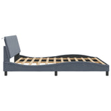 Bed Frame with LED without Mattress "Hanko" Dark Grey 180x200 cm King Velvet