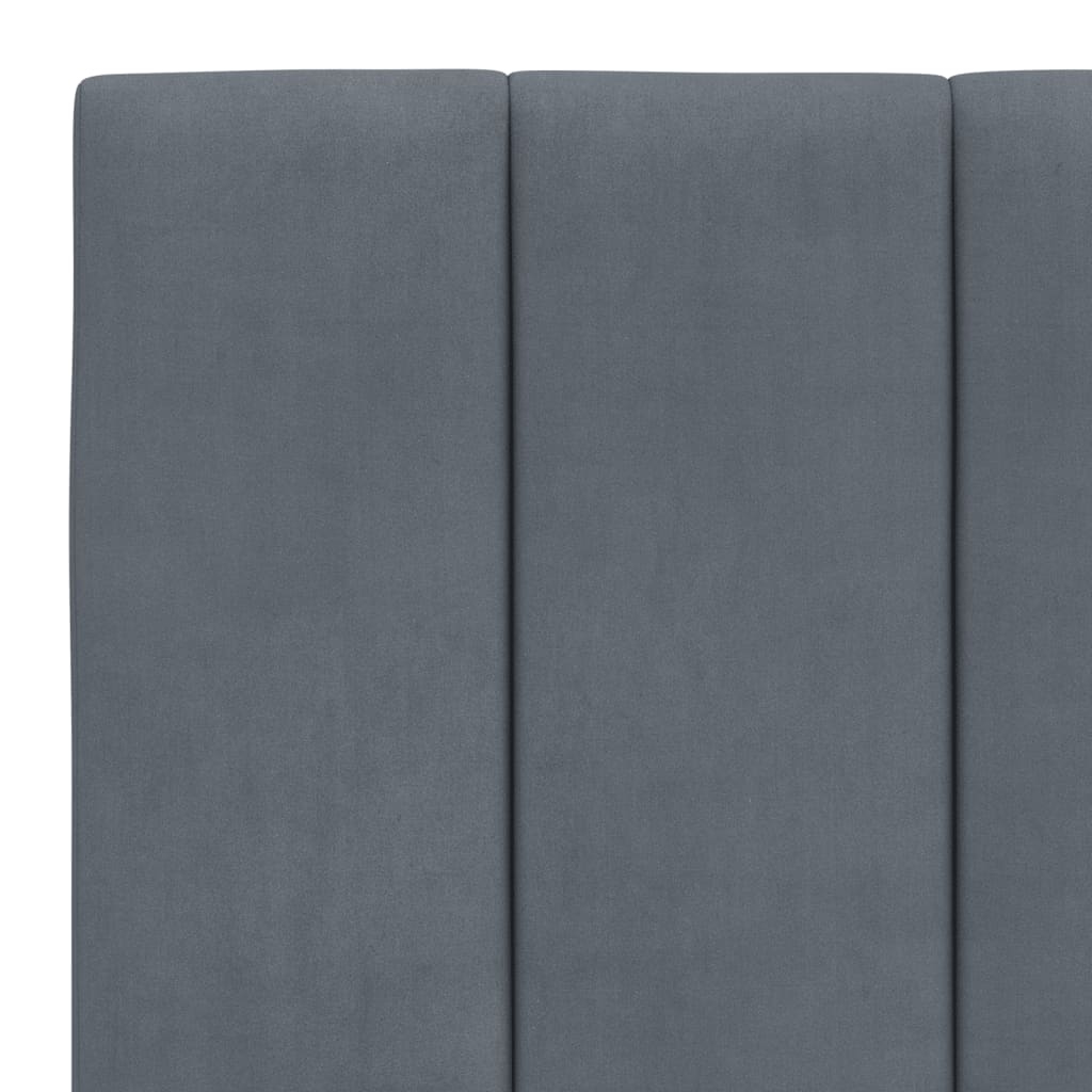 Bed Frame with LED without Mattress "Hanko" Dark Grey 180x200 cm King Velvet