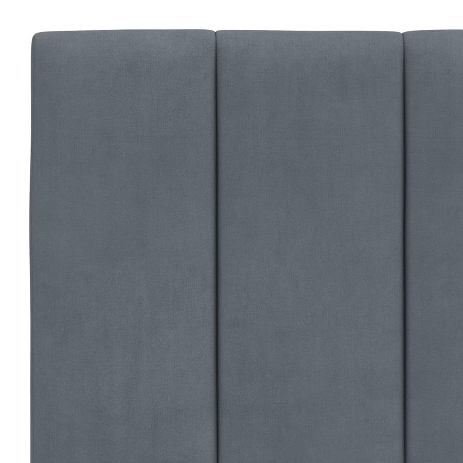 Bed Frame with LED without Mattress "Hanko" Dark Grey 180x200 cm King Velvet