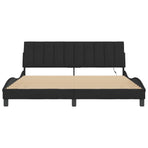 Bed Frame with LED without Mattress "Hanko" Black 180x200 cm King Velvet