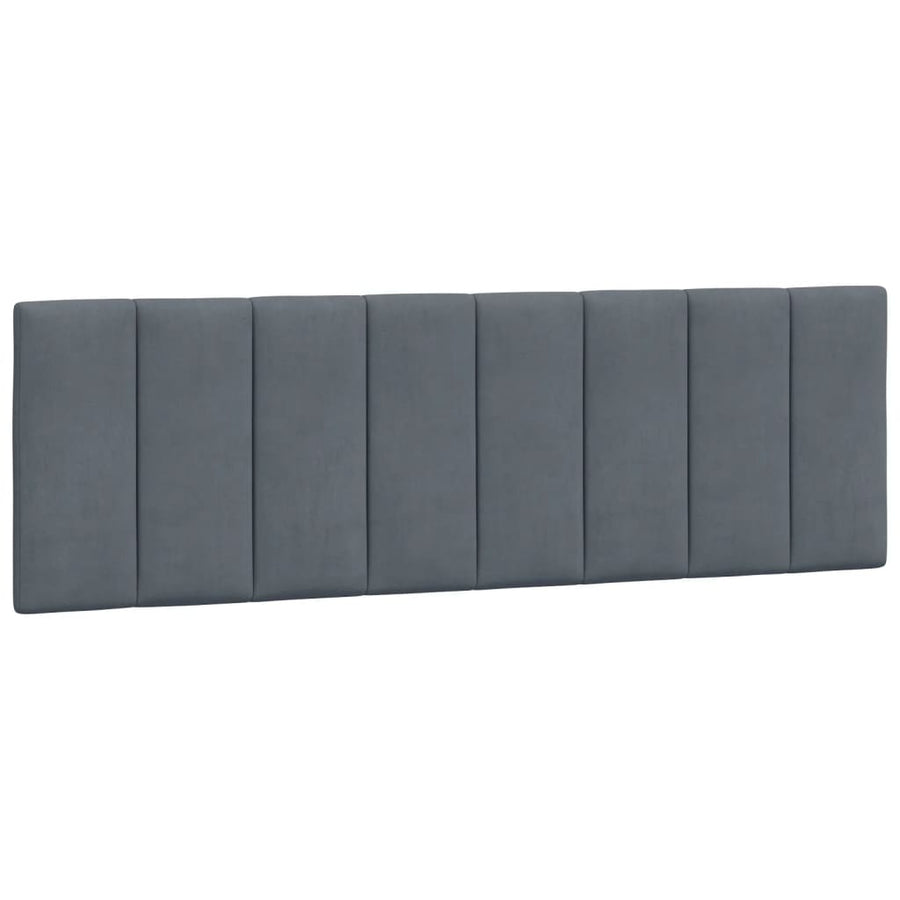 Bed Frame with LED without Mattress "Hanko" Dark Grey 152x203 cm Queen Velvet