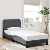 Bed Frame with LED without Mattress Dark Grey 90x190 cm Velvet - Top-Down View