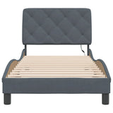 Bed Frame with LED without Mattress Dark Grey 90x190 cm Velvet