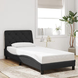 Bed Frame with LED without Mattress Black 90x190 cm Velvet - Top-Down View