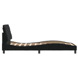 Bed Frame with LED without Mattress Black 90x190 cm Velvet - Close-Up Angle