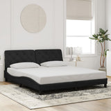 Bed Frame with LED without Mattress Black 180x200 cm Velvet - Top-Down View