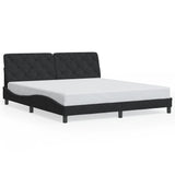 Bed Frame with LED without Mattress Black 180x200 cm Velvet - 45-Degree Angle