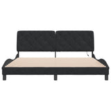Bed Frame with LED without Mattress Black 180x200 cm Velvet - Rear View