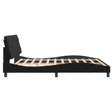 Bed Frame with LED without Mattress Black 180x200 cm Velvet - Close-Up Angle