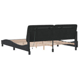 Bed Frame with LED without Mattress Black 180x200 cm Velvet - Low Angle