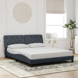 Bed Frame with LED without Mattress Dark Grey 152x203 cm Queen Velvet
