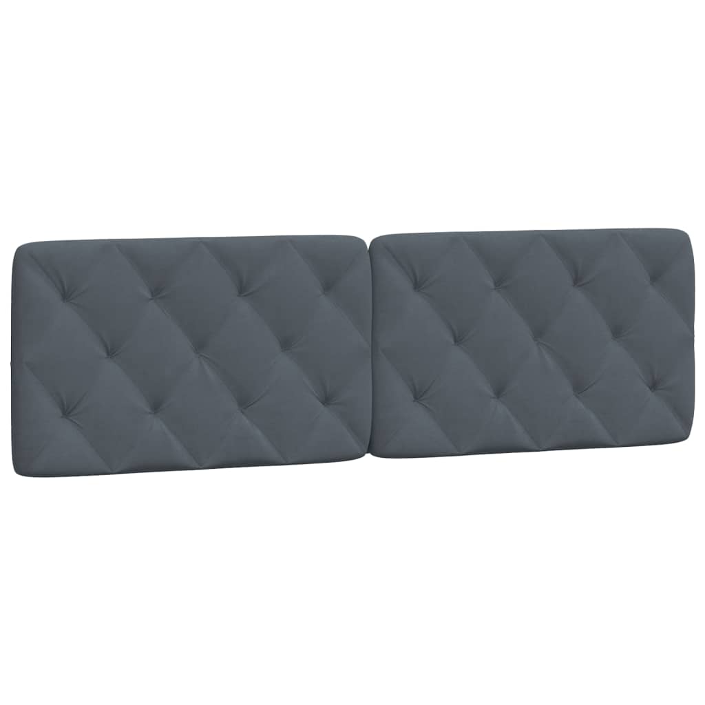 Bed Frame with LED without Mattress Dark Grey 152x203 cm Queen Velvet