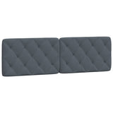 Bed Frame with LED without Mattress Dark Grey 152x203 cm Queen Velvet - Extra Image