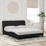 Bed Frame with LED without Mattress Black 152x203 cm Queen Velvet - Top-Down View