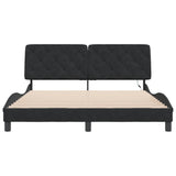 Bed Frame with LED without Mattress Black 152x203 cm Queen Velvet - Rear View