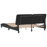 Bed Frame with LED without Mattress Black 152x203 cm Queen Velvet - Extra Image