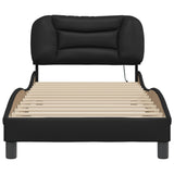 Bed Frame with LED without Mattress "Hvar" Black 90x190 cm