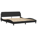 Bed Frame with LED without Mattress "Hvar" Black 180x200 cm