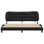Bed Frame with LED without Mattress Hvar Black&White 180x200 cm