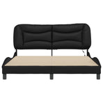 Bed Frame with LED without Mattress "Hvar" Black 152x203 cm