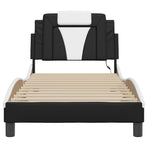 Bed Frame "Viana" with LED without Mattress Black and White 90x190 cm