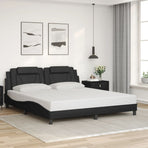 Bed Frame "Viana" with LED without Mattress Black 180x200 cm