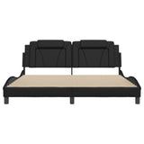 Bed Frame "Viana" with LED without Mattress Black 180x200 cm