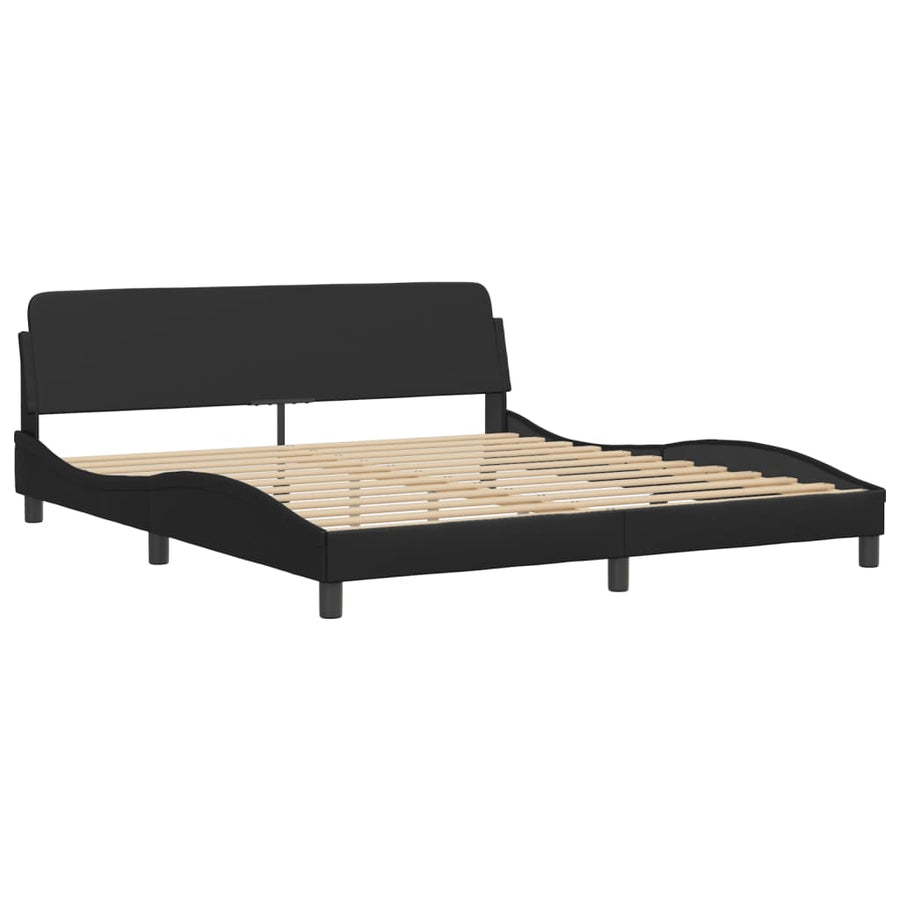 Bed Frame "Viana" with LED without Mattress Black 180x200 cm