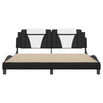 Bed Frame Viana with LED without Mattress Black&White 180x200cm