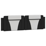 Bed Frame "Viana" with LED without Mattress Black and White 180x200 cm