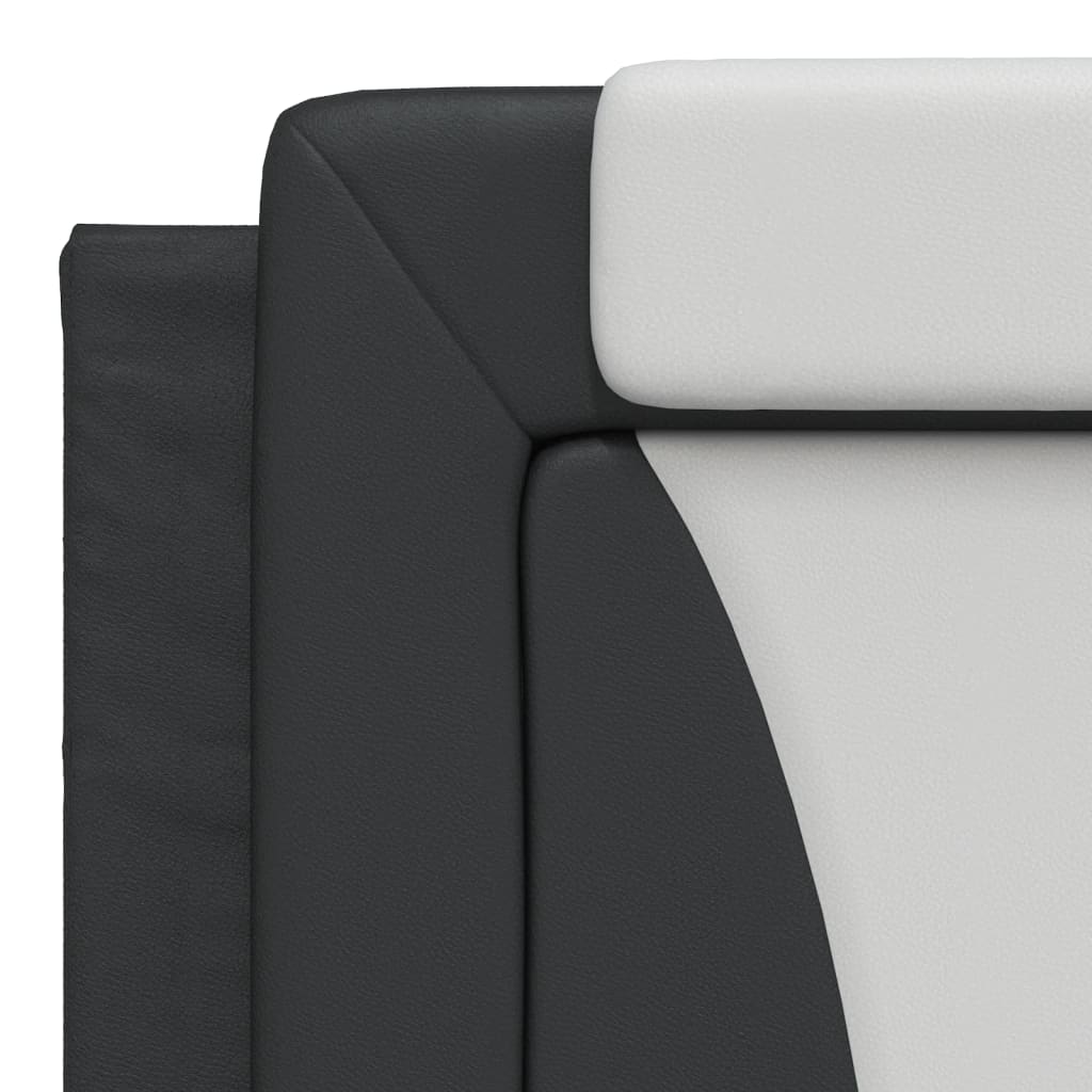 Bed Frame "Viana" with LED without Mattress Black and White 180x200 cm