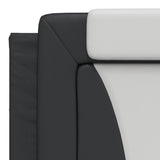 Bed Frame "Viana" with LED without Mattress Black and White 180x200 cm