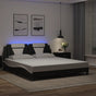 Bed Frame Viana with LED without Mattress Black&White 180x200cm