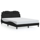 Bed Frame "Viana" with LED without Mattress Black 137x190 cm