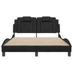 Bed Frame "Viana" with LED without Mattress Black 137x190 cm