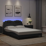 Bed Frame "Viana" with LED without Mattress Black 137x190 cm