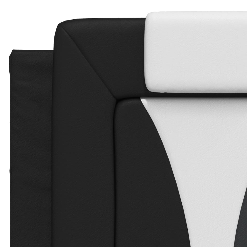 Bed Frame "Viana" with LED without Mattress Black and White 137x190 cm