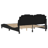 Bed Frame "Viana" with LED without Mattress Black 152x203 cm