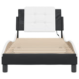 Bed Frame with LED without Mattress "Zadar" Black and White 90x190 cm