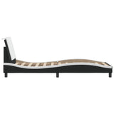 Bed Frame with LED without Mattress "Zadar" Black and White 90x190 cm
