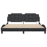 Bed Frame with LED without Mattress "Zadar" Black 180x200 cm