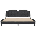 Bed Frame with LED without Mattress "Zadar" Black 180x200 cm