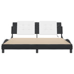 Bed Frame with LED without Mattress Zadar Black&White 180x200cm