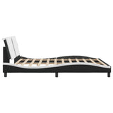 Bed Frame with LED without Mattress "Zadar" Black and White 180x200 cm