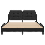 Bed Frame with LED without Mattress "Zadar" Black 137x190 cm